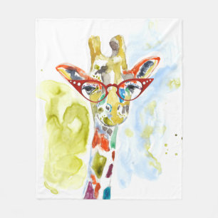 Smarty-Pants Giraffe Fleece Blanket