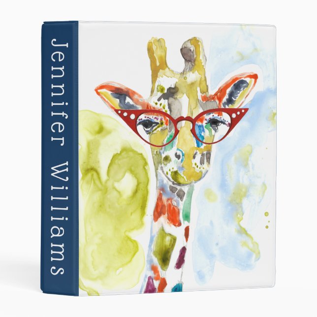 Smarty-Pants Giraffe Mini Binder (Front/Spine)