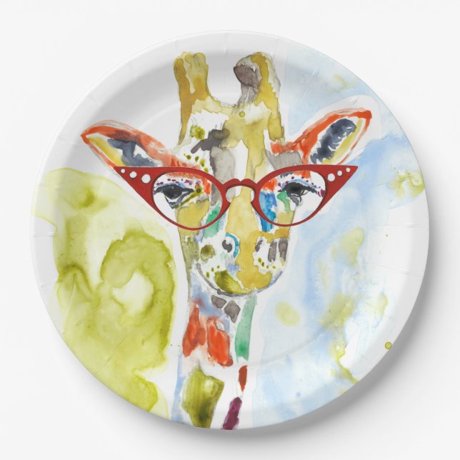 Smarty-Pants Giraffe Paper Plates (Front)