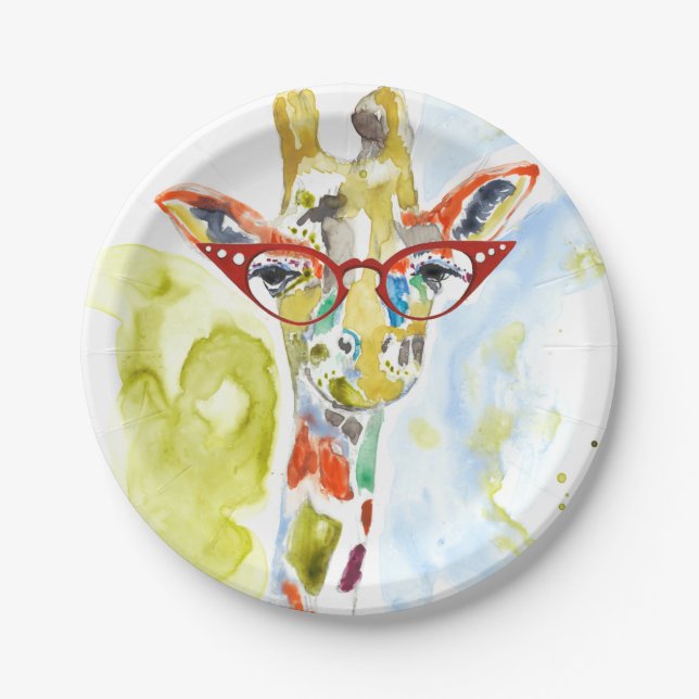 Smarty-Pants Giraffe Paper Plates (Front)