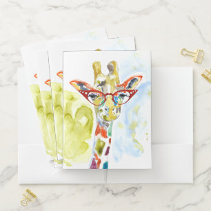 Smarty-Pants Giraffe Pocket Folder