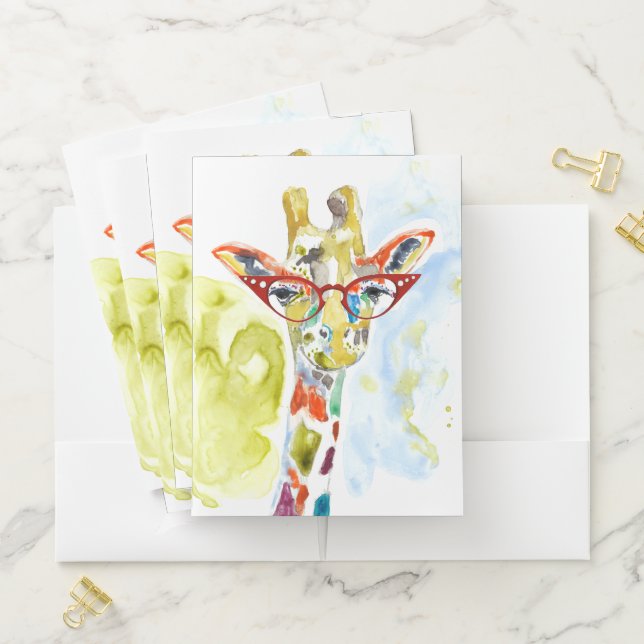 Smarty-Pants Giraffe Pocket Folder (In Situ)