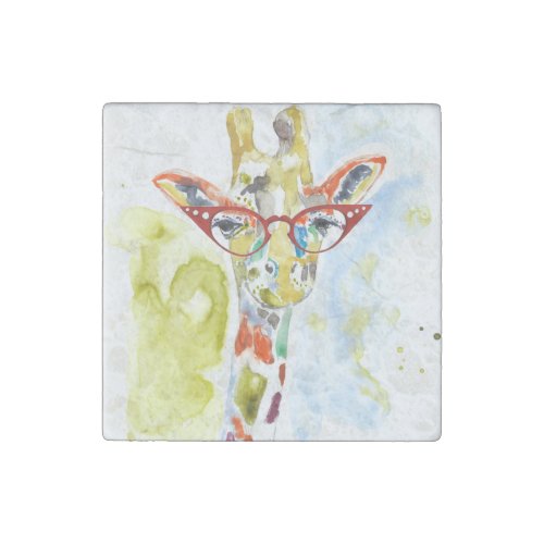 Smarty_Pants Giraffe Stone Magnet