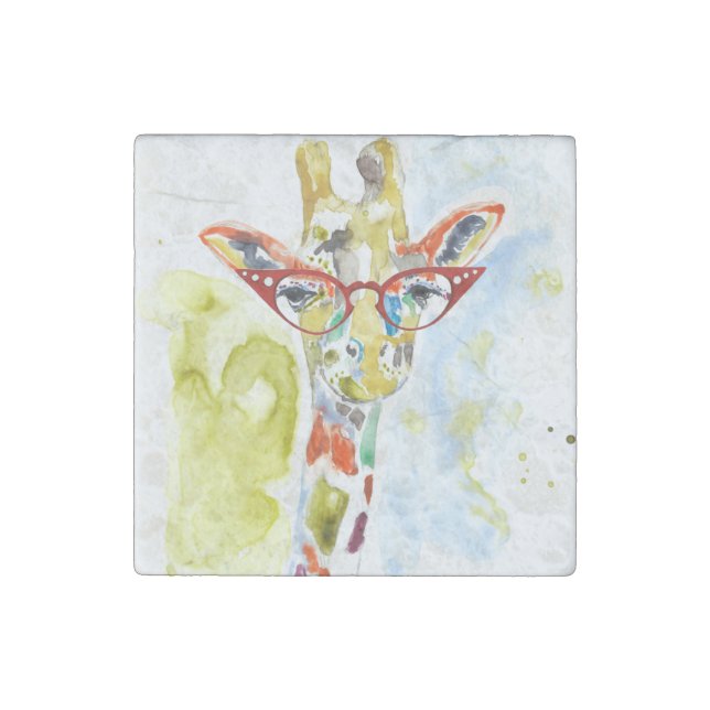 Smarty-Pants Giraffe Stone Magnet (Front)