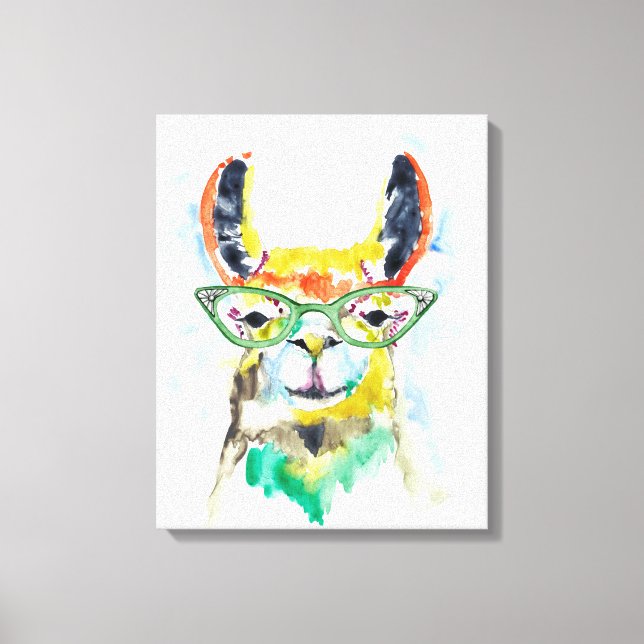 Smarty-Pants Llama Canvas Print (Front)