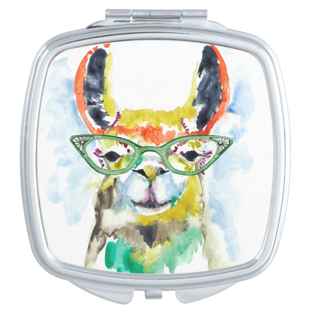 Smarty-Pants Llama Compact Mirror (Front)