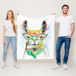 Smarty-Pants Llama Fleece Blanket