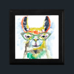 Smarty-Pants Llama Gift Box<br><div class="desc">Smarty-Pants Llama by Jennifer Goldberger. Features a fabulous llama in a watercolor style wearing fun eyeglasses.</div>