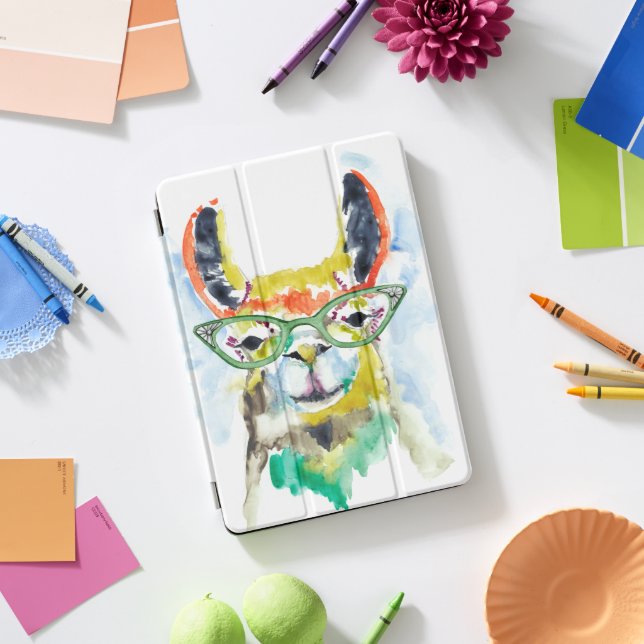 Smarty-Pants Llama iPad Pro Cover (Desk)
