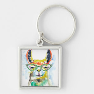 Smarty-Pants Llama Keychain