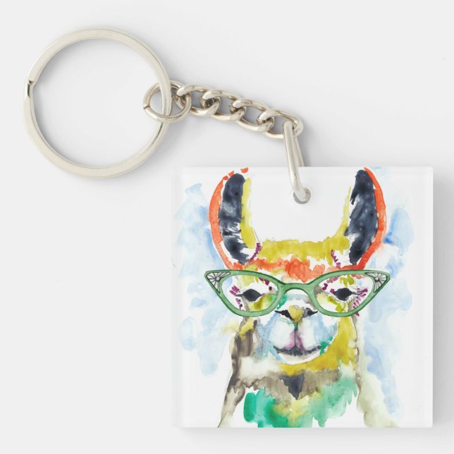 Smarty-Pants Llama Keychain (Front)