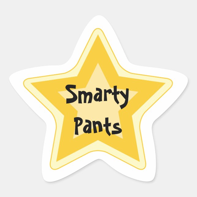 Smarty Pants - Sarcastic Gold Star Awards Sticker (Front)