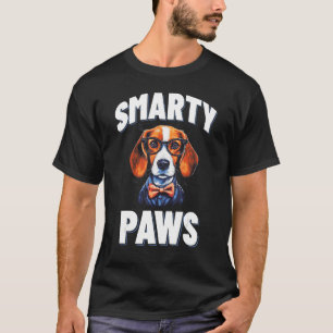 Smarty Paws   Beagle Dog Wearing Glasses T-Shirt