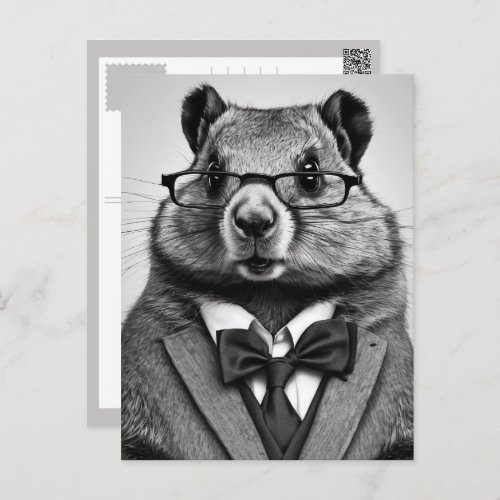 smartypants groundhog holiday postcard