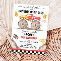 Smash Crash Monster Truck Bash Red Boy Birthday