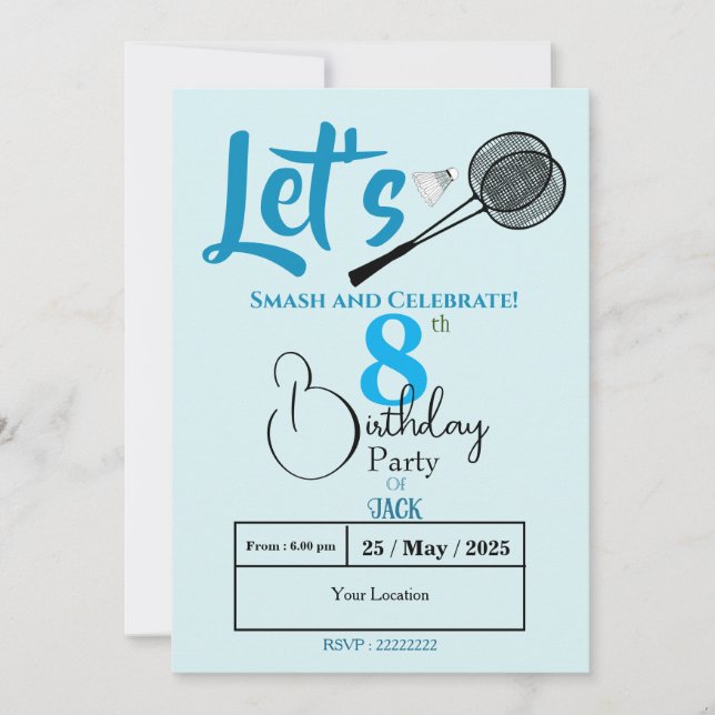 Smash into Fun!  Invitation (Front)