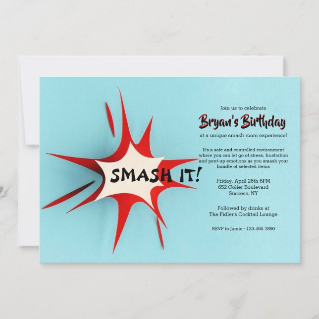 Smash It Therapy Invitation (Front)