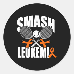 Smash Leukemia Cancer Awareness Ribbon Classic Round Sticker