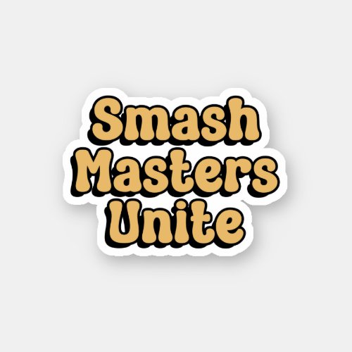 Smash Masters Unite Down Pickleball Yellow Retro Sticker