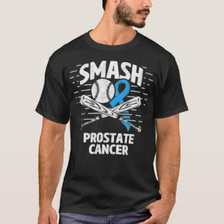 Smash Prostate Cancer Baseball Therapy Light Blue  T-Shirt