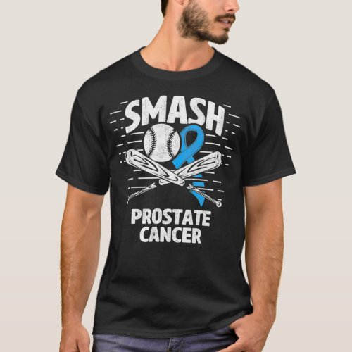 Smash Prostate Cancer Baseball Therapy Light Blue  T_Shirt