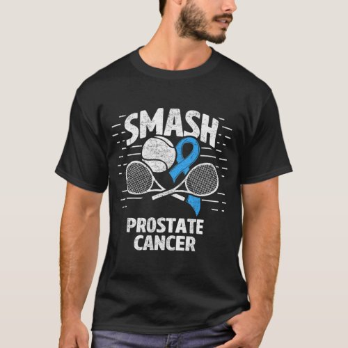 Smash Prostate Cancer Tennis Therapy Light Blue Ri T_Shirt