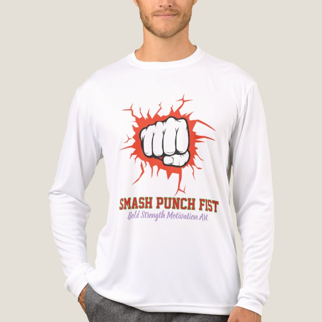 Smash Punch Fist – Bold Strength Motivation Art Tri-Blend Shirt (Front)