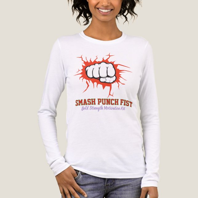 Smash Punch Fist – Bold Strength Motivation Art Tri-Blend Shirt (Front)