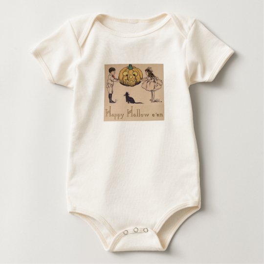 Smash The Cat (Vintage Halloween Card) Baby Bodysuit