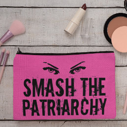 Smash the Patriarchy Cool Pink Feminist Accessory Pouch