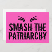 Smash the Patriarchy Cool Pink Feminist Quote Card (Front/Back)