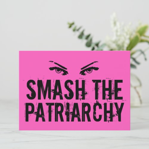 Smash the Patriarchy Cool Pink Feminist Quote Card