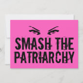 Smash the Patriarchy Cool Pink Feminist Quote Card (Front)