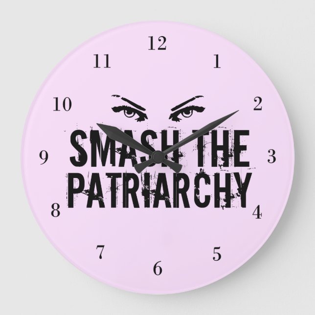 Smash the Patriarchy Feminist Large Clock (Front)
