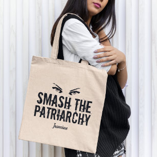 Smash the Patriarchy Feminist Quote Personalized Tote Bag