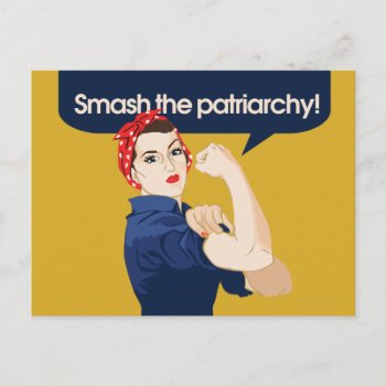 Smash The Patriarchy Feminist Saying Postcard by Vintage_Bubb at Zazzle