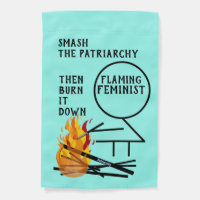 Smash the Patriarchy Flaming Feminist Stick Figure