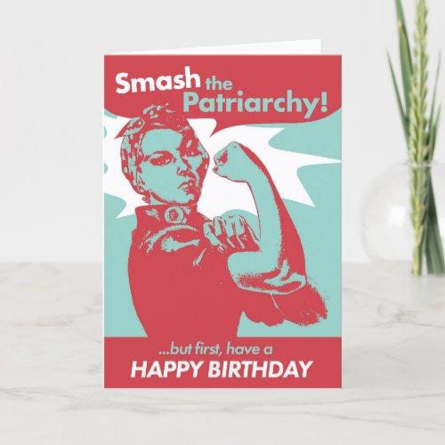 Smash the Patriarchy Funny Feminist Birthday Card