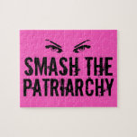 Smash the Patriarchy Jigsaw Puzzle<br><div class="desc">Awesome feminist puzzle in hot pink with fierce woman's eyes above the words Smash the Patriarchy. Support equality and feminism with this cool gift.</div>