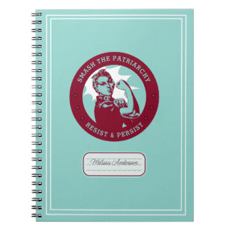 Smash the Patriarchy Rosie the Riveter Custom Name Notebook