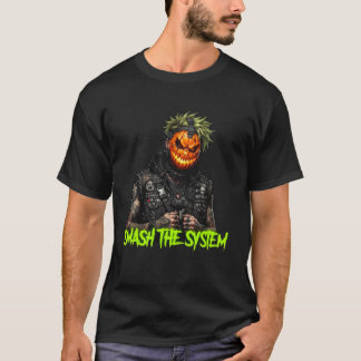 Smash the System Pumpkin Punk Anarchy Jack o Lante T-Shirt