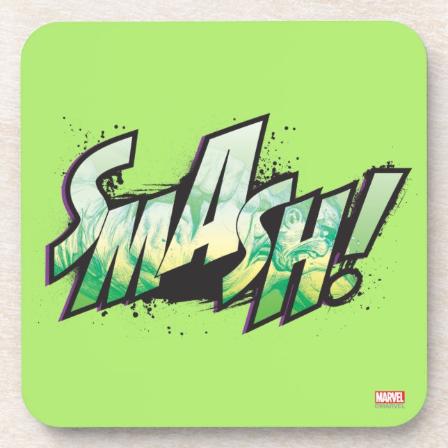 SMASH! Word Graphic Beverage Coaster (Front)