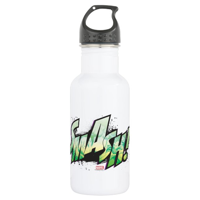 SMASH! Word Graphic Stainless Steel Water Bottle (Front)