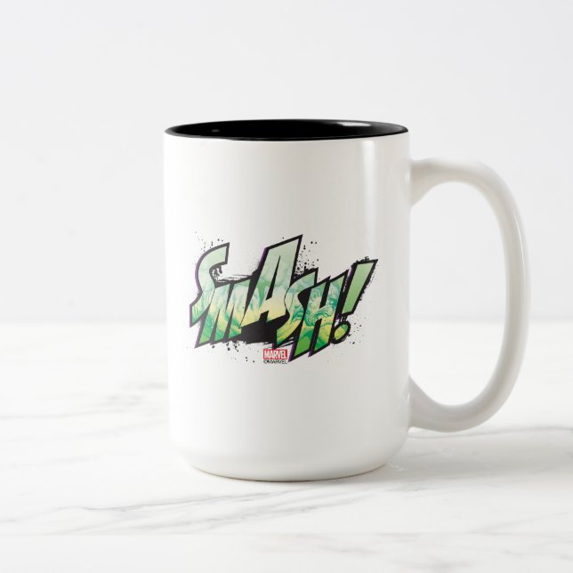SMASH! Word Graphic Two-Tone Coffee Mug (Right)