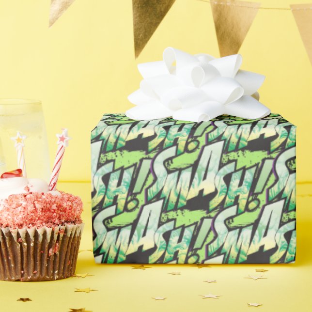 SMASH! Word Graphic Wrapping Paper (Birthday Party)