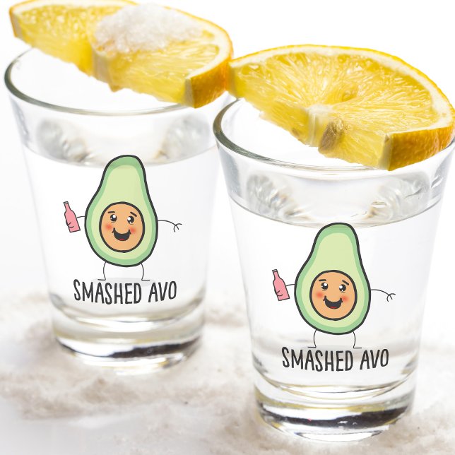 Smashed Avo Funny Drunk Kawaii Avocado Shot Glass (How could anyone dispute the win/win combination of tequila and avocado.)