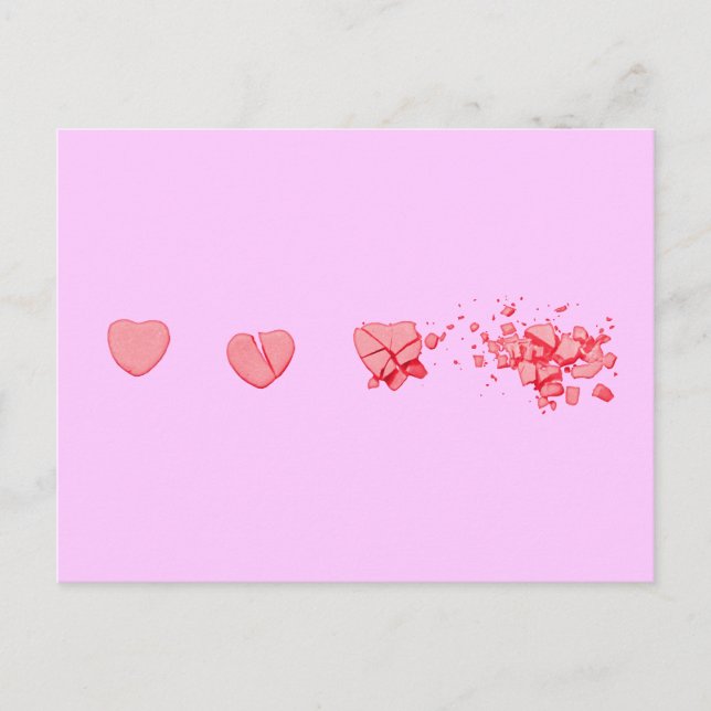 Smashed Candy Heart Postcard (Front)