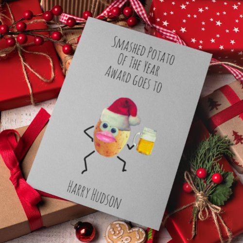 Smashed Potato Funny Customisable Christmas Holiday Card