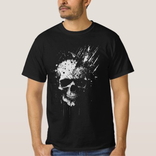 Smashed Skull Black T_shirt