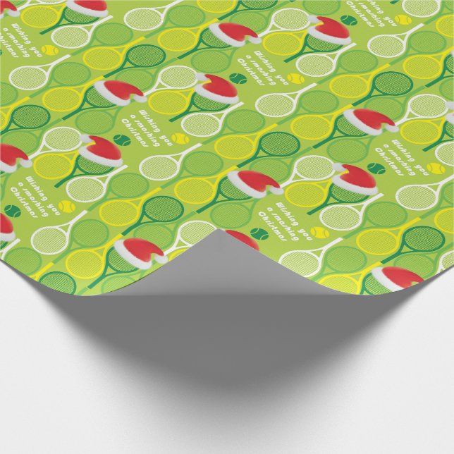 🎄Smashing Christmas🎾tennis pattern Wrapping Pape Paper (Corner)